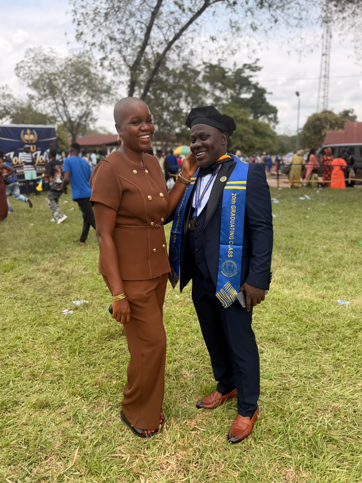 Samolyn and Thomas celebrating graduation